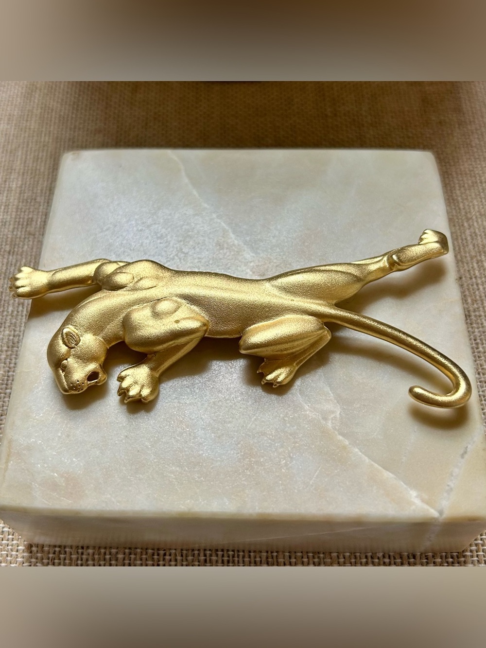 Panther Statement Brooch 1980s Gold-tone Vintage Retro - Picture 10 of 13